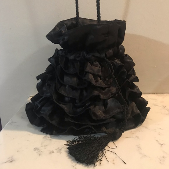 H&M ruffled black shoulder bag - Picture 2 of 6